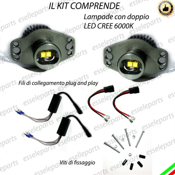 Kit Angel Eyes A Led Cree Canbus 6000k bianco Per BMW Serie 3 E90 E91 Fino al 08/2008