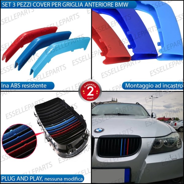 Set Cover per Calandra in stile M Sport BMW SERIE 3 E90 E91 per modelli Fino al 2008
