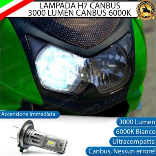 Lampada H7 LED 3000 Lumen per Anabbagliante KAWASAKI ER-6F 2006-2008