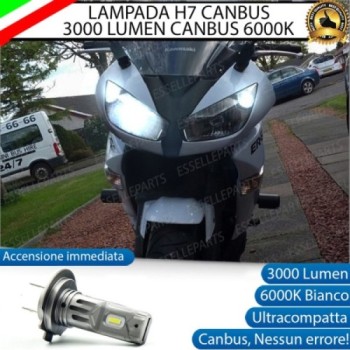 Lampada H7 LED 3000 Lumen per Anabbagliante KAWASAKI ER-6F 2009-2011