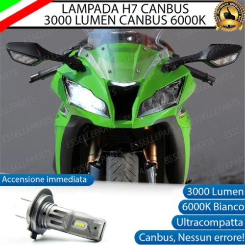 Lampada H7 LED 3000 Lumen per Anabbagliante KAWASAKI Ninja 1000 ZX-10R 2017-2018