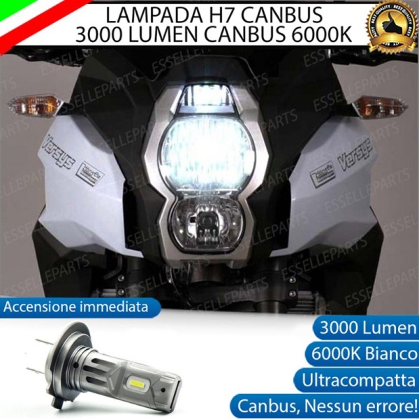 Lampada H7 LED 3000 Lumen per Anabbagliante KAWASAKI Versys 1000 2011-2014 ABS