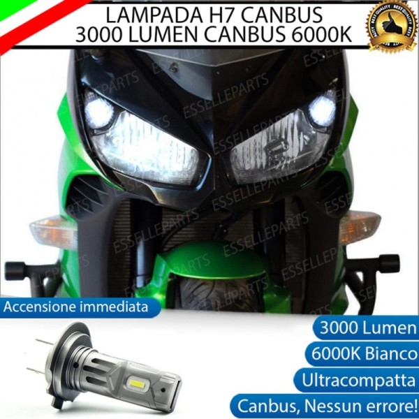 Lampada H7 LED 3000 Lumen per Anabbagliante KAWASAKI Z 1000 SX 2011-2016 ABS Tourer