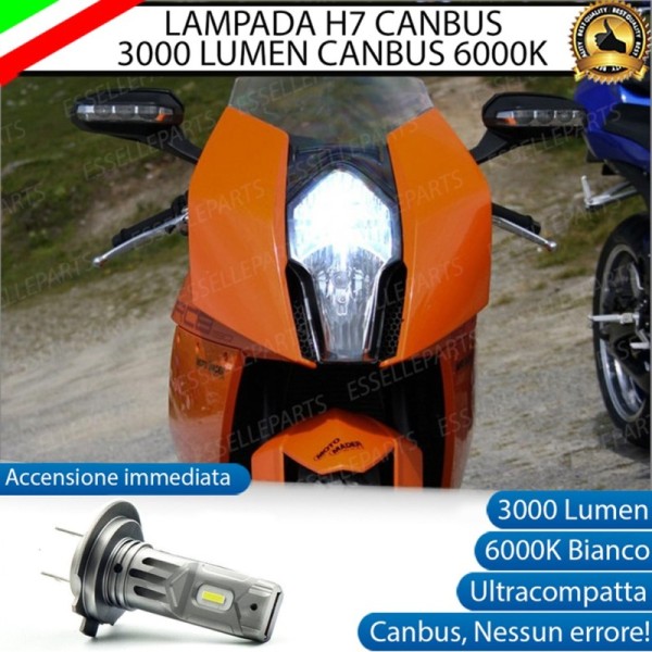 Lampada H7 LED - ULTRA COMPATTA - 3000 Lumen per Anabbagliante KTM 1190 RC8 2008-2009