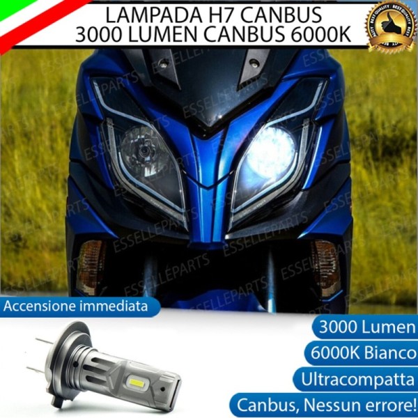 Lampada H7 LED 3000 Lumen per Anabbagliante KYMCO K-Xct 300i 2012-2017