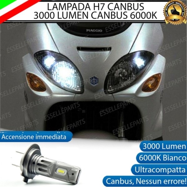 Kit Full LED Lampada H7 3000 Lumen Anabbaglianti per Piaggio X9 250 2000-2001