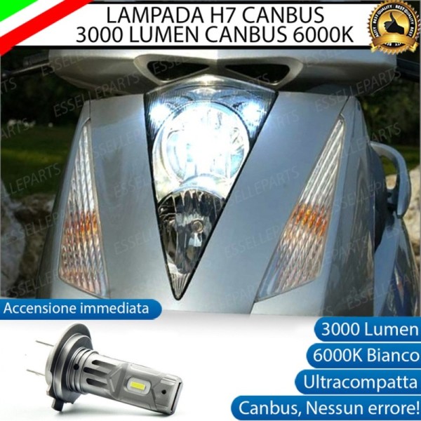 Lampada Singola Anabbagliante LED H7 3000 Lumen per HONDA Pantheon 125 2003-2006