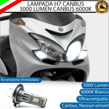 Lampada H7 LED 3000 Lumen per Abbagliante YAMAHA Majesty 400 2009-2014