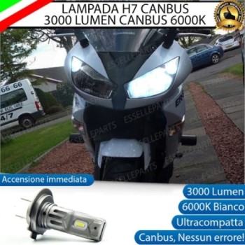 Lampada H7 LED - ULTRA COMPATTA - 3000 Lumen per Abbagliante KAWASAKI ER-6F 2009-2011