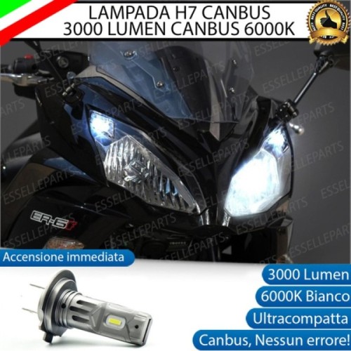 Lampada H7 LED 3000 Lumen per Abbagliante KAWASAKI ER-6F 2012-2016 ABS