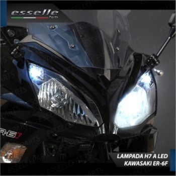 Lampada H7 LED 3000 Lumen per Abbagliante KAWASAKI ER-6F 2012-2016 ABS