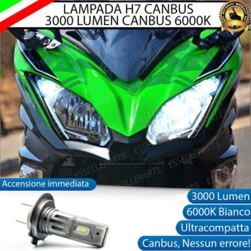 Lampada Singola H7 LED 3000 Lumen per Abbagliante KAWASAKI Ninja 650 2017-2019 Tourer