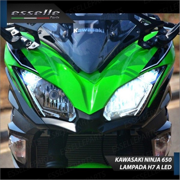 Lampada Singola H7 LED 3000 Lumen per Abbagliante KAWASAKI Ninja 650 2017-2019 Tourer