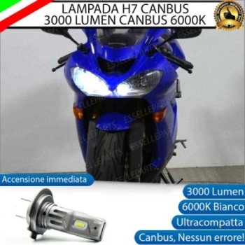 Lampada H7 LED 3000 Lumen per Abbagliante KAWASAKI Ninja 1000 ZX-10R 2004-2005