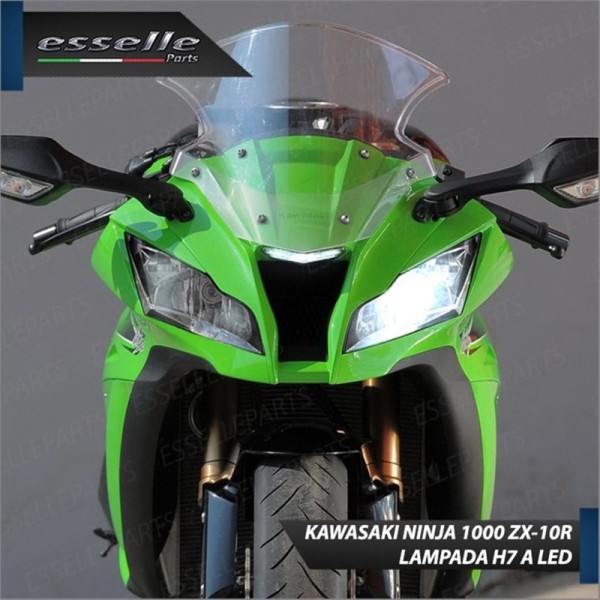 Lampada Singola H7 LED 3000 Lumen per Abbagliante KAWASAKI Ninja 1000 ZX-10R 2016
