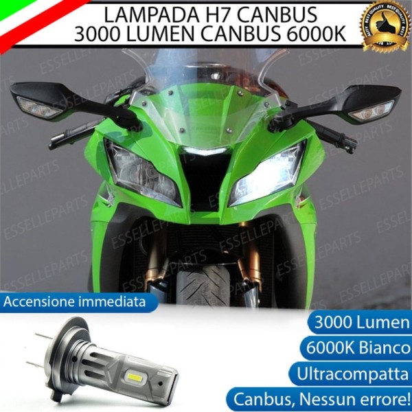 Lampada H7 LED 3000 Lumen per Abbagliante KAWASAKI Ninja 1000 ZX-10R 2017-2018