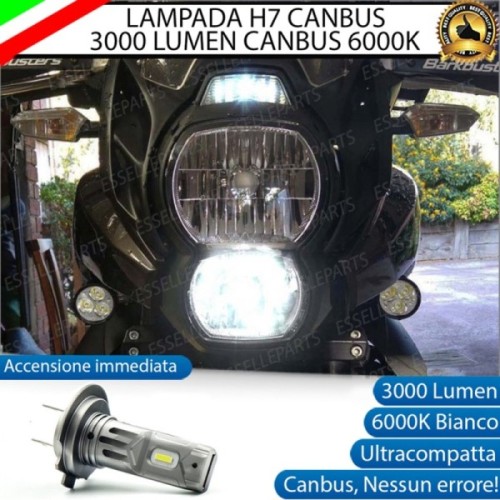 Lampada H7 LED 3000 Lumen per Abbagliante KAWASAKI Versys 650 2010-2014 Tourer
