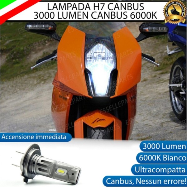 Lampada H7 LED - ULTRA COMPATTA - 3000 Lumen per Abbagliante KTM 1190 RC8 2009-2016 R