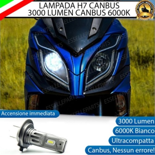 Lampada H7 LED 3000 Lumen per Abbagliante KYMCO K-Xct 125i 2011-2017