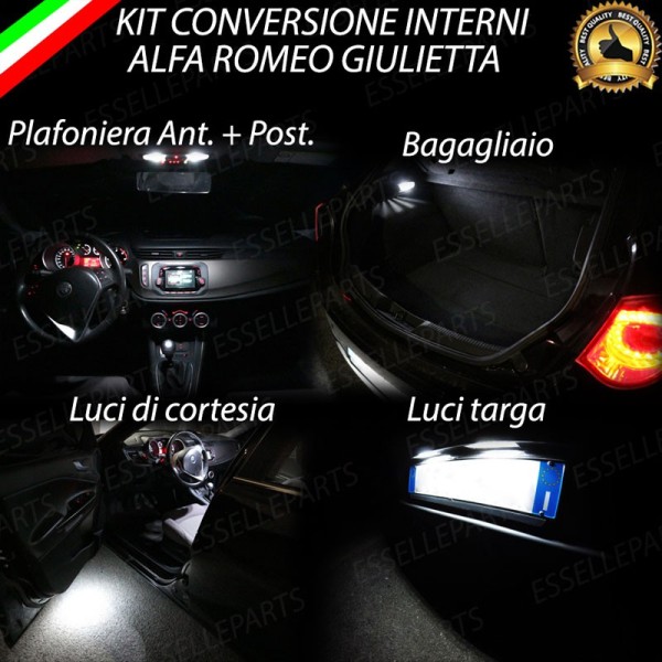 Kit Led interni Completo + LED Targa 6000K Bianco Alfa Romeo Giulietta fino al 2013