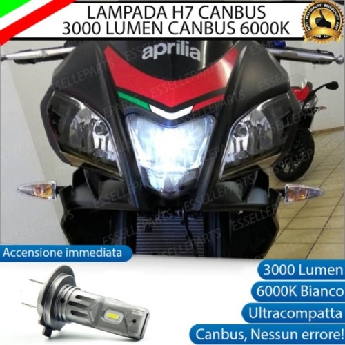 Lampada H7 - ULTRA COMPATTA - 3000 LUMEN Abbagliante per APRILIA Tuono 125 2017-2020