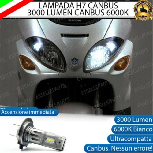 Kit Full LED Lampada H7 3000 Lumen Abbaglianti per Piaggio X9 250 2004-2006 Evolution