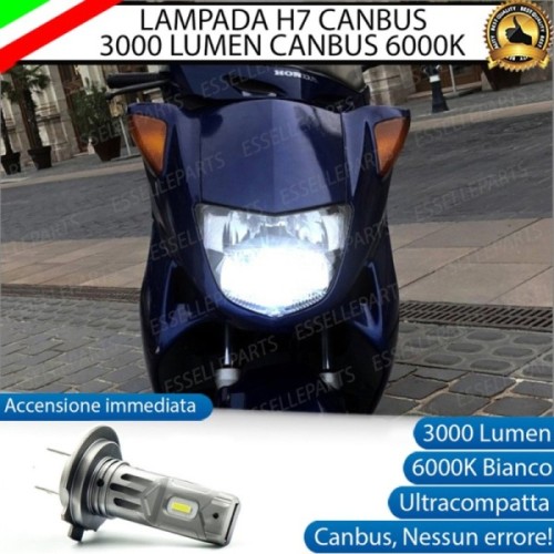 Lampada Singola Abbagliante LED H7 3000 Lumen per HONDA Pantheon 150 1998-2002