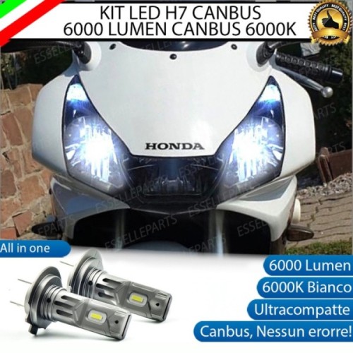 Coppia Lampade H7 LED 6000 Lumen per Abbaglianti HONDA CBR 900 RR 2000-2001 Fireblade