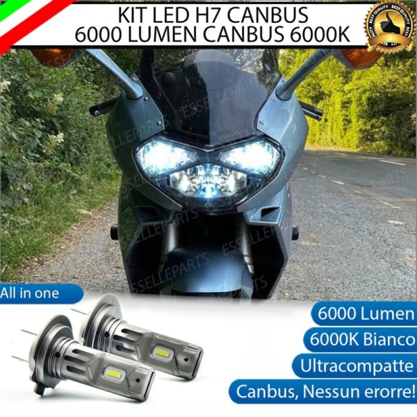 Coppia Lampade Anabbaglianti LED H7 6000 Lumen per APRILIA RST 1000 2001-2004 Futura