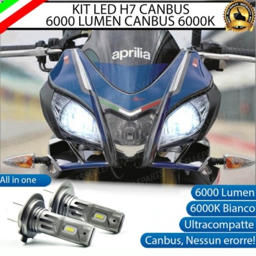 Kit Full LED H7 6000 LUMEN Anabbaglianti per APRILIA Tuono 1100 2017-2018 V4 RR