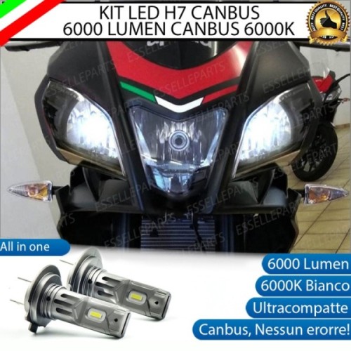 Kit Full LED H7 6000 LUMEN Anabbaglianti per APRILIA Tuono 125 2017-2020
