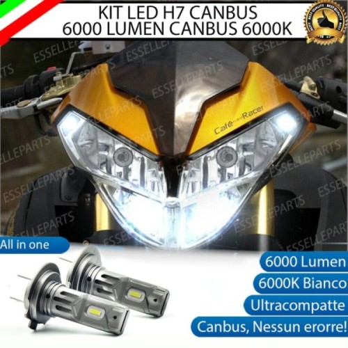 Kit Full LED H7 6000 LUMEN Abbaglianti per BENELLI Tornado Naked Tre 899 2010-2016