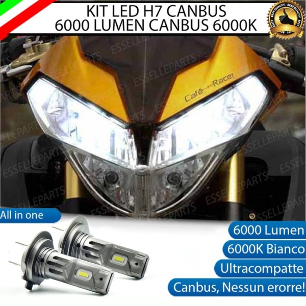 Coppia Lampade Anabbaglianti LED H7 6000 Lumen per Benelli Titanium 07 2007-2011