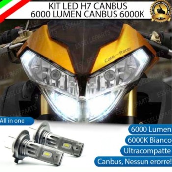Coppia Lampade Abbaglianti LED H7 6000 Lumen per Benelli Titanium 07 2007-2011