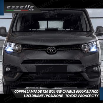 Coppia lampade T20 Luci di Posizione/Diurne 10 LED T20 TOYOTA PROACE CITY pre-restyling