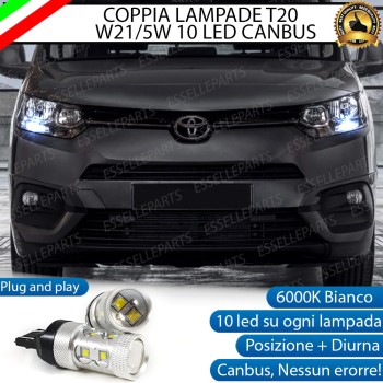 Coppia lampade T20 Luci di Posizione/Diurne 10 LED T20 TOYOTA PROACE CITY pre-restyling