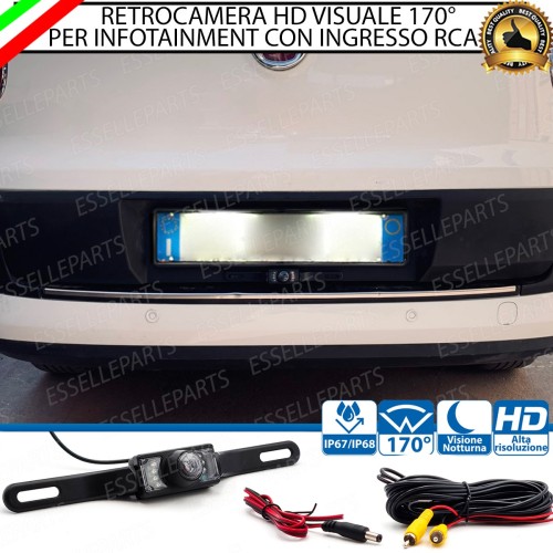 Retrocamera Telecamera Retromarcia Led Infrarossi Camper Furgone Hd Impermeabile RCA Ip67 Ip68