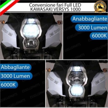 Conversione Fari Full LED per Kawasaki Versys 1000 Luce Bianca Ultracompatte
