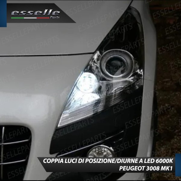 Coppia Luci Diurne DRL 15 LED BAY15D Peugeot 3008 pre-restyling con fari bixenon