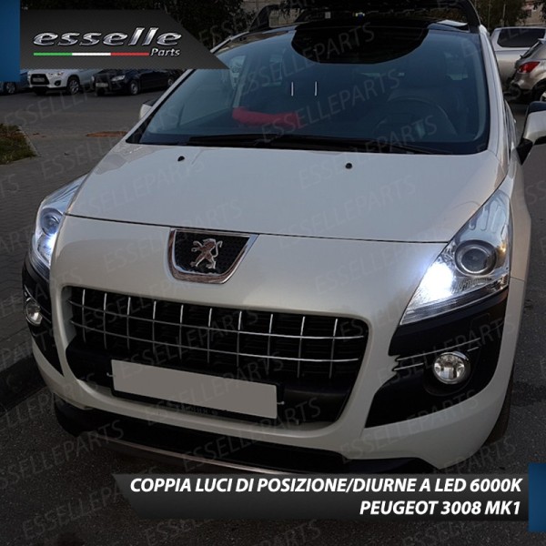 Coppia Luci Diurne DRL 15 LED BAY15D Peugeot 3008 pre-restyling con fari bixenon