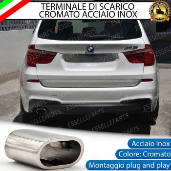 Terminale Scarico Cromato Lucido Acciaio Inox Bmw X3 F25 Scarico Ovale