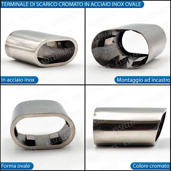 Terminale Scarico Cromato Lucido Acciaio Inox Bmw X3 F25 Scarico Ovale