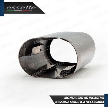 Terminale Scarico Cromato Lucido Acciaio Inox Bmw SERIE 3 E90 E91 Scarico Ovale