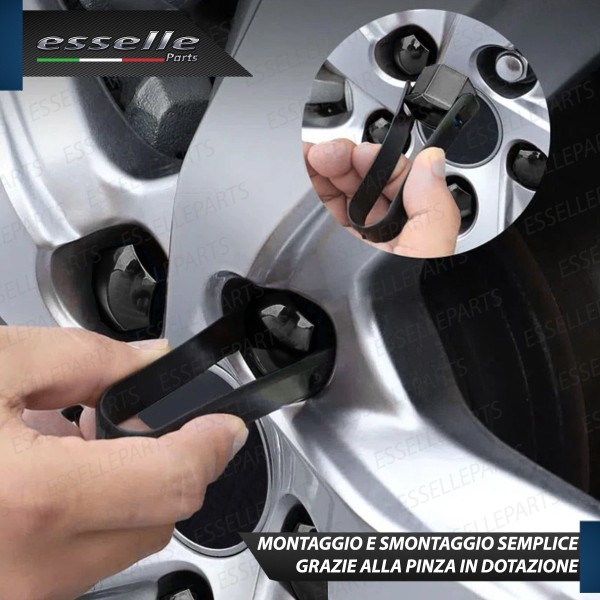 Kit 20 X Cover Copribulloni NERO LUCIDO - DIAMETRO 17MM -