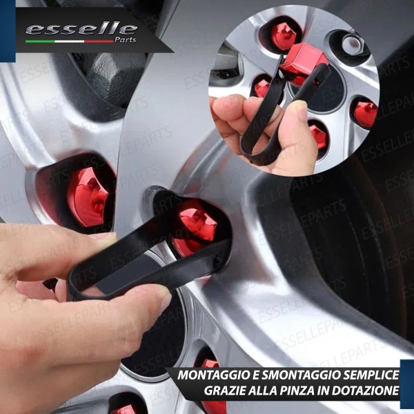 Kit 20 X Cover Copribulloni ROSSO LUCIDO - DIAMETRO 17MM -