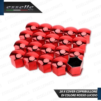 Kit 20 X Cover Copribulloni ROSSO LUCIDO - DIAMETRO 17MM - Kit 20 X Cover Copribulloni ROSSO LUCIDO - DIAMETRO 17MM -