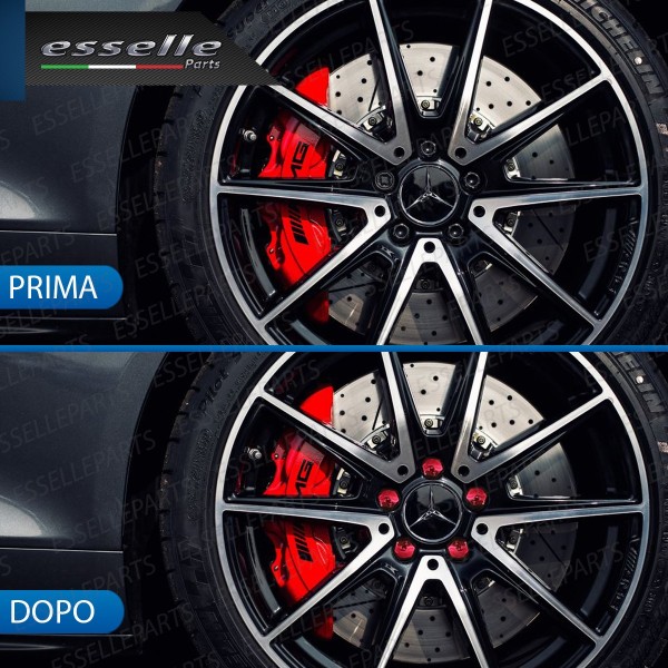 Kit 20 X Cover Copribulloni ROSSO LUCIDO - DIAMETRO 17MM -