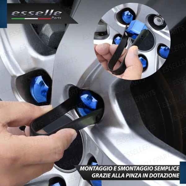 Kit 20 X Cover Copribulloni BLU LUCIDO - DIAMETRO 17MM -