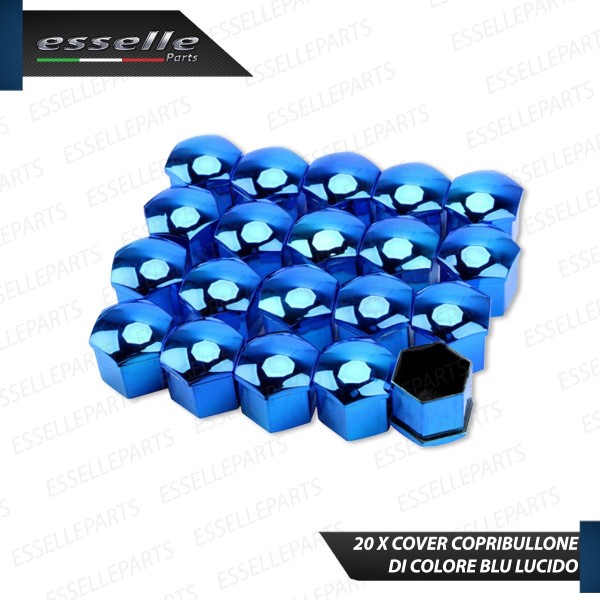 Kit 20 X Cover Copribulloni BLU LUCIDO - DIAMETRO 17MM -