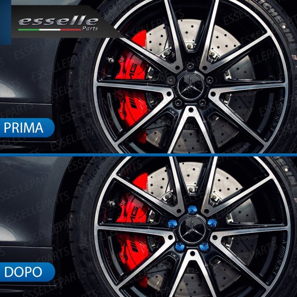 Kit 20 X Cover Copribulloni BLU LUCIDO - DIAMETRO 17MM -